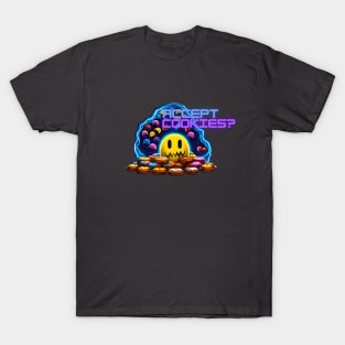 PAC-MAN inspired cookies eating smile - accept cookies? T-Shirt